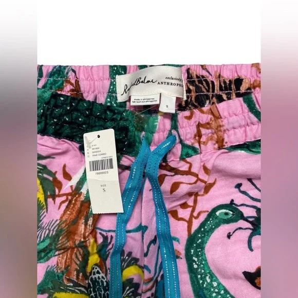 Raphael Balme for Anthropologie Peacock Flannel Sleep Pink Pants Size S - Picture 6 of 12